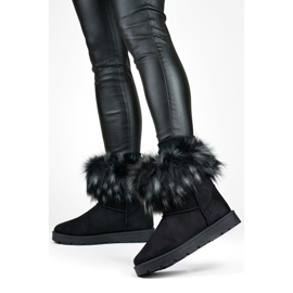 Bottes de neige mukluk pour femmes avec fourrure, noir 1906-1-B 2