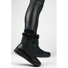 Bottes de neige isolées avec fourrure pour femme, noir 22T10B 1