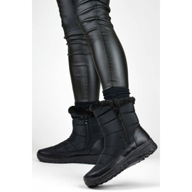 Bottes de neige isolées avec fourrure pour femme, noir 22T10B le noir 2