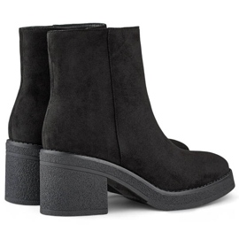 Bottines classiques à talons hauts en daim pour femme, noires MS1508B le noir 4