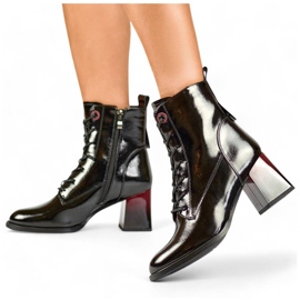 Bottines laquées femme, noires, GD-FL2106B le noir 1