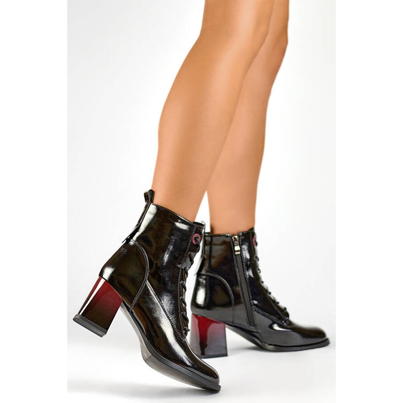 Bottines laquées femme, noires, GD-FL2106B le noir 2