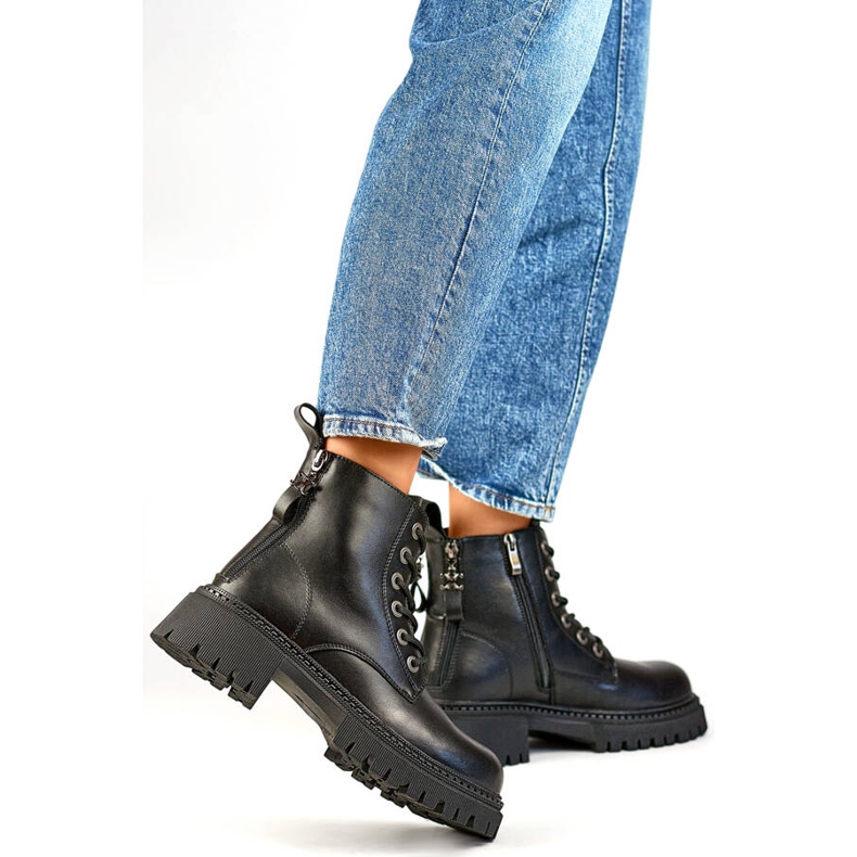 Bottes de travail isolées en cuir pour femme, noir GD-TL57B 2