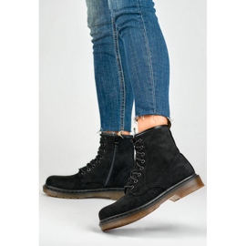 Bottines workwear femme en daim noir H1080B le noir 1