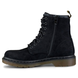 Bottines workwear femme en daim noir H1080B le noir 4