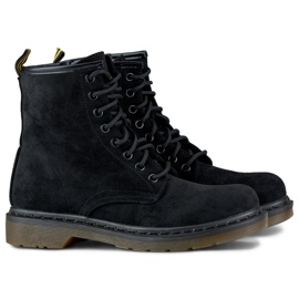 Bottines workwear femme en daim noir H1080B le noir 5