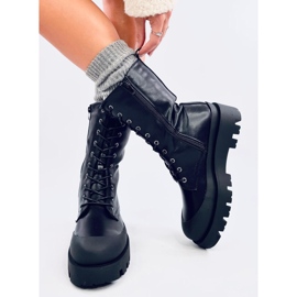 Bottes noires à lacets Knight le noir 1