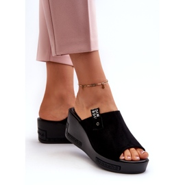 Vinceza Tongs compensées hautes pour femmes, noir le noir 2
