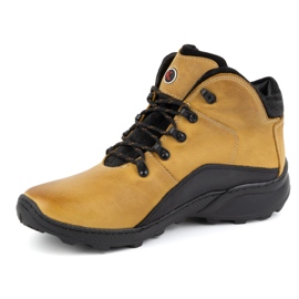 KOMODO Bottes d'hiver en cuir pour hommes 903K jaune camel brun 5
