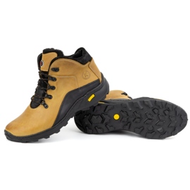 KOMODO Bottes d'hiver en cuir pour hommes 903K jaune camel brun 6