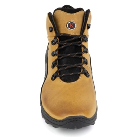 KOMODO Bottes d'hiver en cuir pour hommes 903K jaune camel brun 9