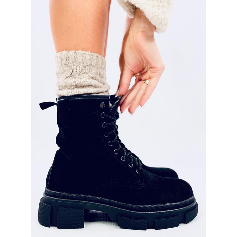 Dazy Black suédé travailleurs noir 2