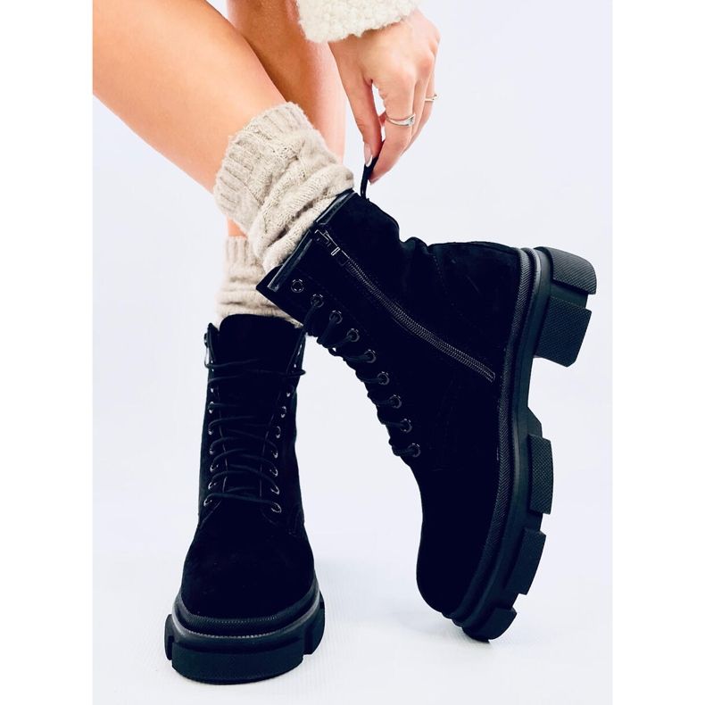 Dazy Black suédé travailleurs noir 1