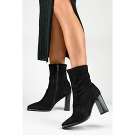 Bottines en daim pour femmes, noires, GD-FL2098B le noir 4