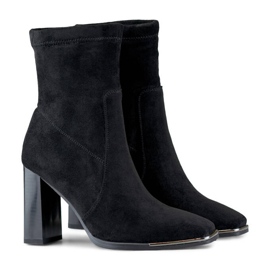Bottines en daim pour femmes, noires, GD-FL2098B le noir 6