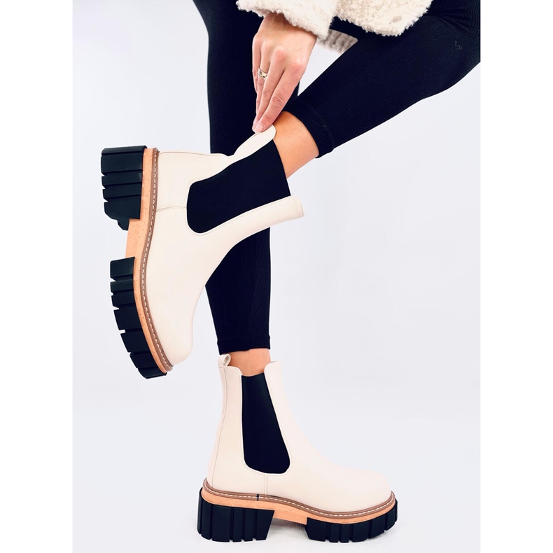 Bottines Chelsea femme Bella Beige 1