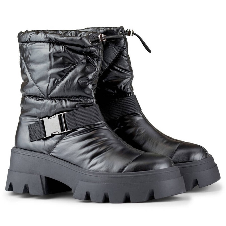 Bottes de neige à semelle épaisse pour femme, noires JH21-22B 2