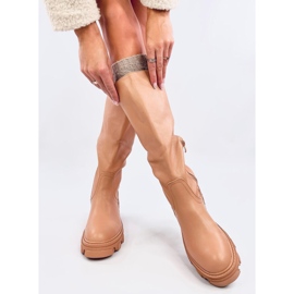 Bottines July Camel avec chaîne brun 1