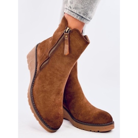 Bottines compensées Meyer kaki brun 5