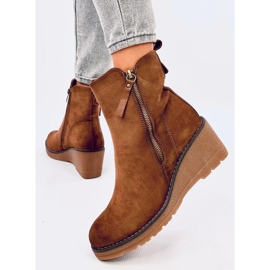 Bottines compensées Meyer kaki brun 4