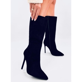 Bottes à talons hauts en daim classiques Marissa Noir le noir 3