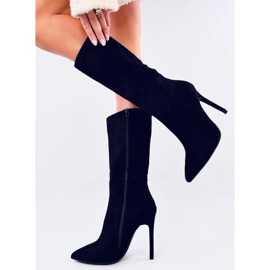 Bottes à talons hauts en daim classiques Marissa Noir le noir 4