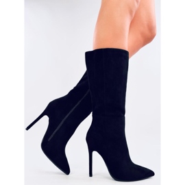 Bottes à talons hauts en daim classiques Marissa Noir le noir 5