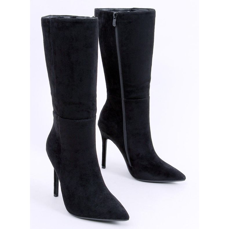 Bottes à talons hauts en daim classiques Marissa Noir le noir 1