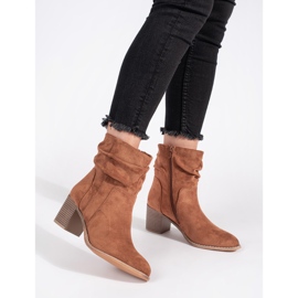 Bottines en daim marron avec tige à volants brun 3