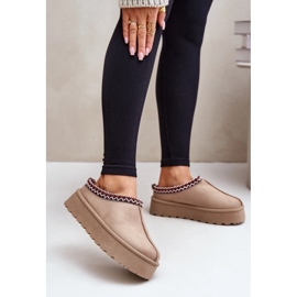 Bottes de neige basses pour femme avec broderie sur plateforme, beige foncé Narirya 1