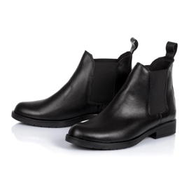 Rusttler Bottines Chelsea femme Rustler Karo en cuir noir 1