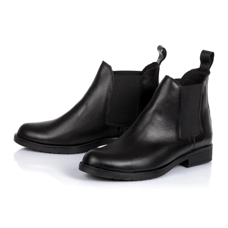 Rusttler Bottines Chelsea femme Rustler Karo en cuir noir 1