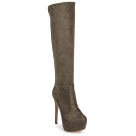 Comer Bottines compensées en daim vert 2