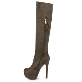 Comer Bottines compensées en daim vert 3