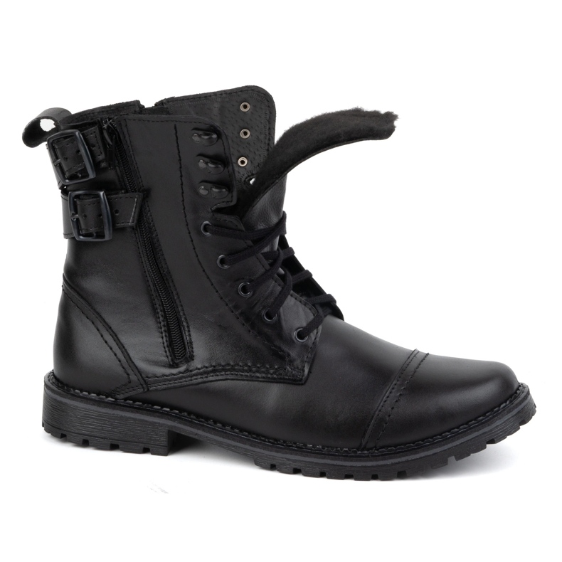 Olivier Bottes de moto militaires pour hommes, cuir, 83KZ, noires 1