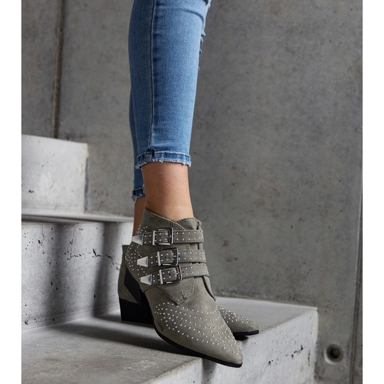 Bottines vertes à petit talon décoratif Forever 1