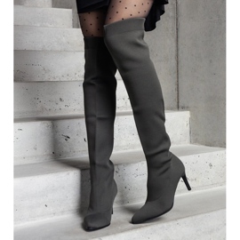 Bottes à talons hauts vertes à enfiler avec tige Atari élastique 3