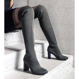 Bottes vertes à talons hauts à enfiler avec tige Flamme flexible 2