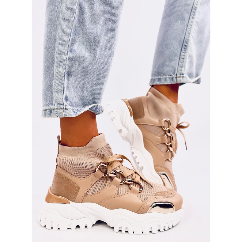 Petra Baskets chaussettes kaki beige 2 Petra Baskets chaussettes kaki beige 2