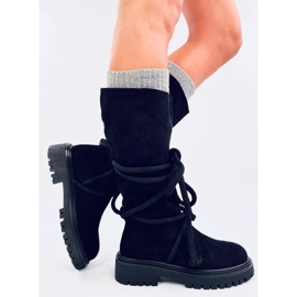 Boots en daim avec cordon Spicer Black le noir 4