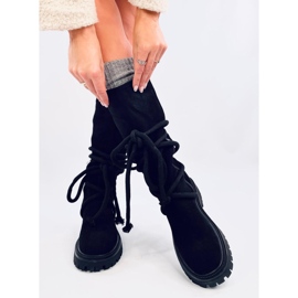 Boots en daim avec cordon Spicer Black le noir 3
