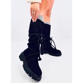 Boots en daim avec cordon Spicer Black le noir 5