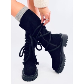 Boots en daim avec cordon Spicer Black le noir 2