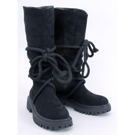 Boots en daim avec cordon Spicer Black le noir 1