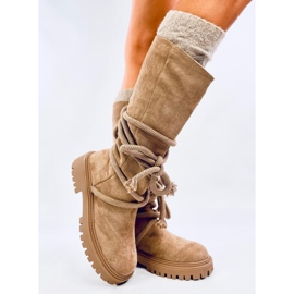 Boots en daim avec cordon Spicer Khaki beige 4