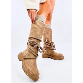 Boots en daim avec cordon Spicer Khaki beige 3