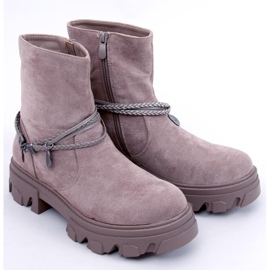 Bottines plates femme Connie Taupe beige 1