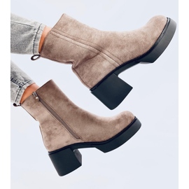 Bottines à talon stable Ruffin Khaki beige 2