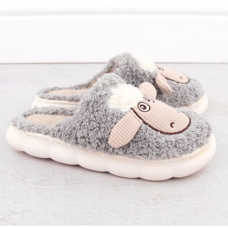 Filippo chaussons en fourrure avec mouton DK6683 PAW577A gris 2