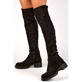Cuissardes femme en daim suède noir RQ490B le noir 1